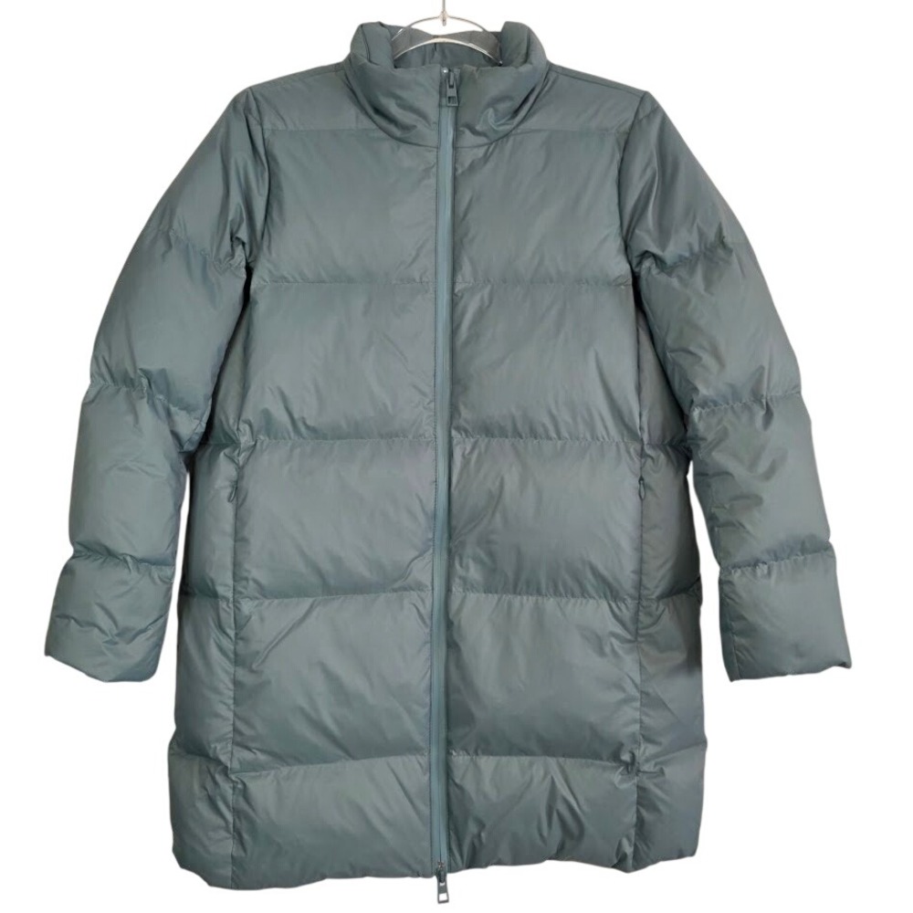 J.Jill Women XS Petite Puffer Coat Blue Down Filled Quilted Full Zip Jacket